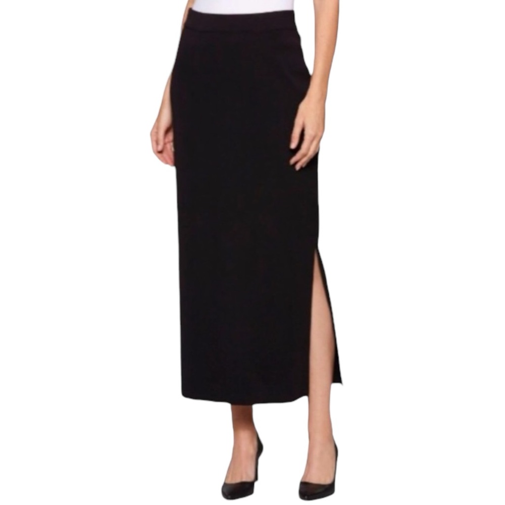 Exclusively Misook Solid Black Stretch Acrylic Kn… - image 2